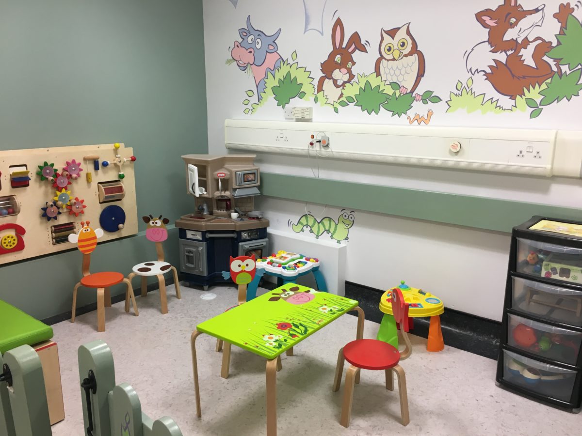 Imaging play area for children waiting at Good Hope Hospital